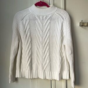 J. Crew Fisherman Cable Knit Cotton Sweater S